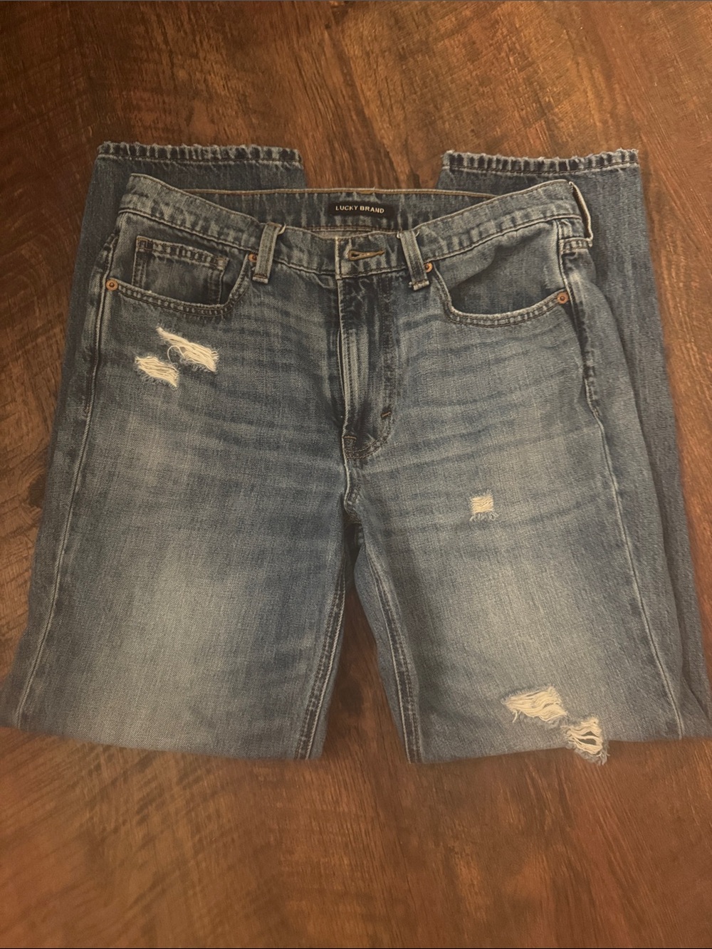 Lucky Brand Women's Light Blue Distressed Ankle Jeans